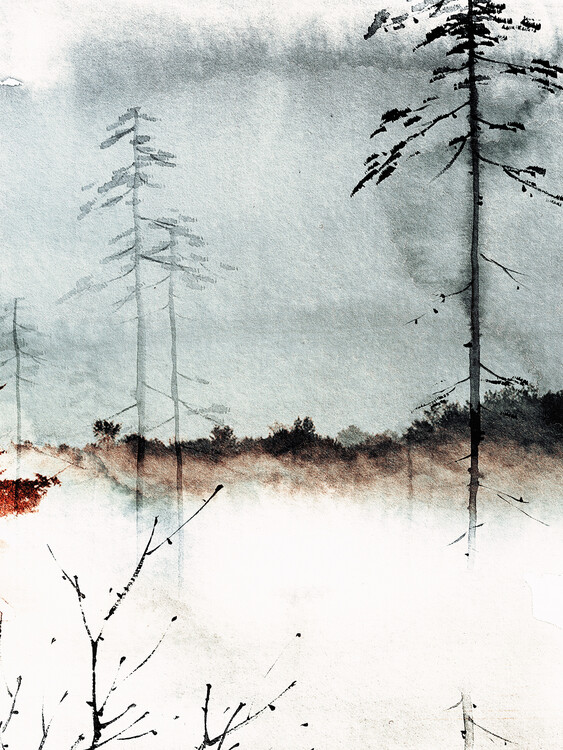 Plakát Misty Forest Calm