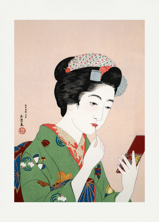 Levně Plakát, Obraz - Woman Applying Rouge (1920), Goyō Hashiguchi, 30 × 40 cm