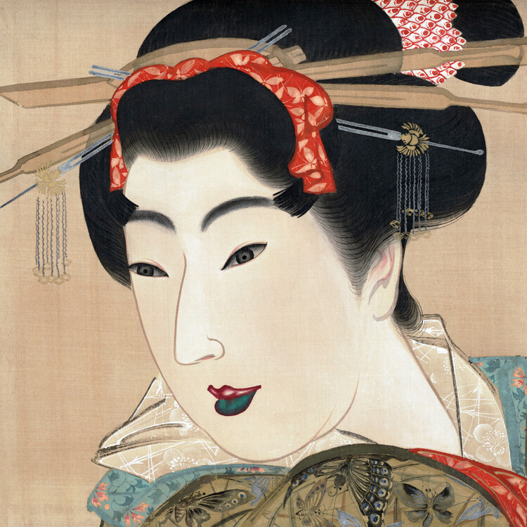 Póster Japanese Geisha (1830s) Vintage Painting