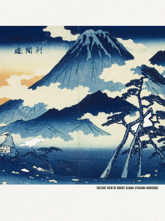 Levně Plakát, Obraz - Distant View of Mount Asama In the Shinshu District, Utagawa Hiroshige, 30 × 40 cm