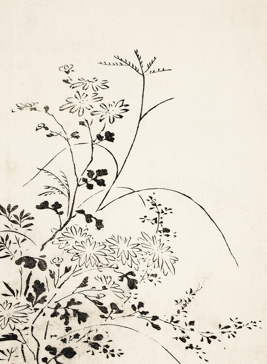 Levně Plakát, Obraz - Autumn Flowers and Grasses (1762), Miyazaki Yuzen, 30 × 40 cm