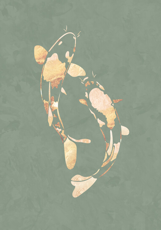 Levně Plakát, Obraz - Elegant Gold Koi, Sarah Manovski, 26.7 × 40 cm