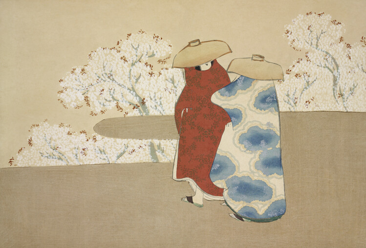 Levně Plakát, Obraz - Hanami season from Momoyogusa, Kamisaka Sekka, 40 × 26.7 cm