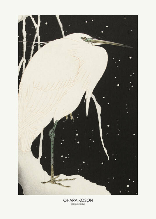 Levně Plakát, Obraz - Heron In The Snow, Ohara Koson, 30 × 40 cm