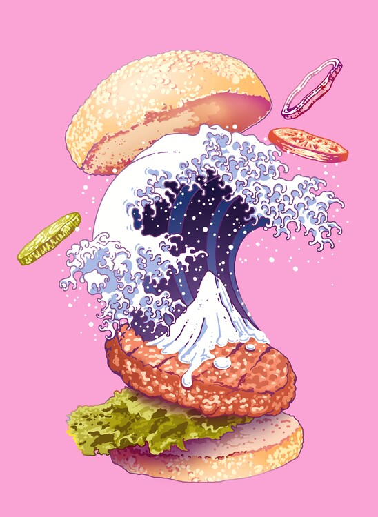 Levně Plakát, Obraz - Dynamic Wave Burger, Adam Lawless, 30 × 40 cm