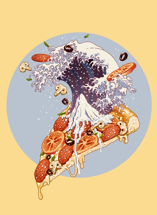 Levně Plakát, Obraz - Surreal Pizza Wave, Adam Lawless, 30 × 40 cm