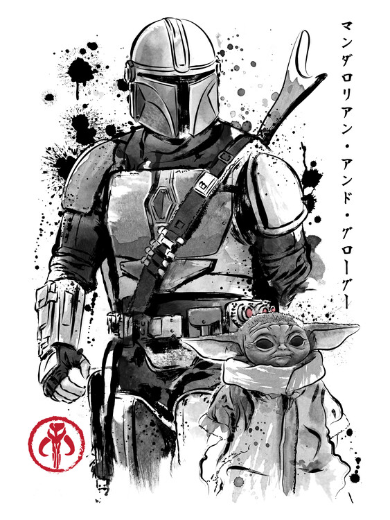 Plakat The Bounty hunter and child sumi e