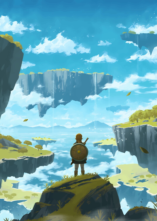 Plakát Link overlooking floating islands