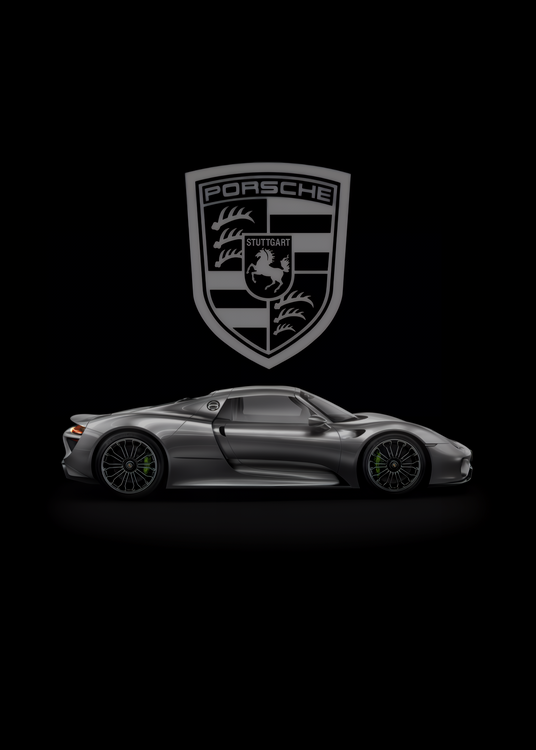 Plakát Porsche 918 Spyder Hypercar Minimalist