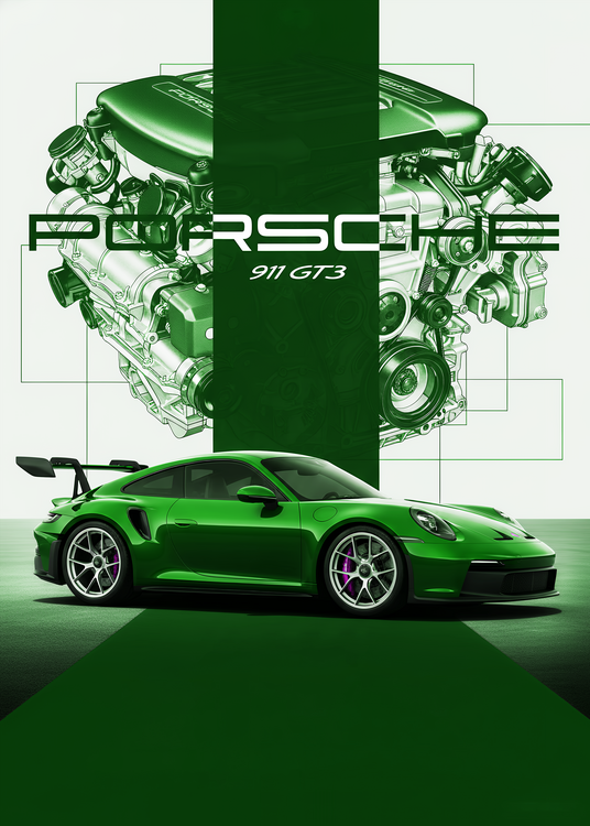 Plakat Porsche 911 GT3 Green Performance