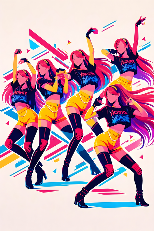 Canvas Print Mira Motion Frames Artwork – K-Pop Dance Illustration Poster