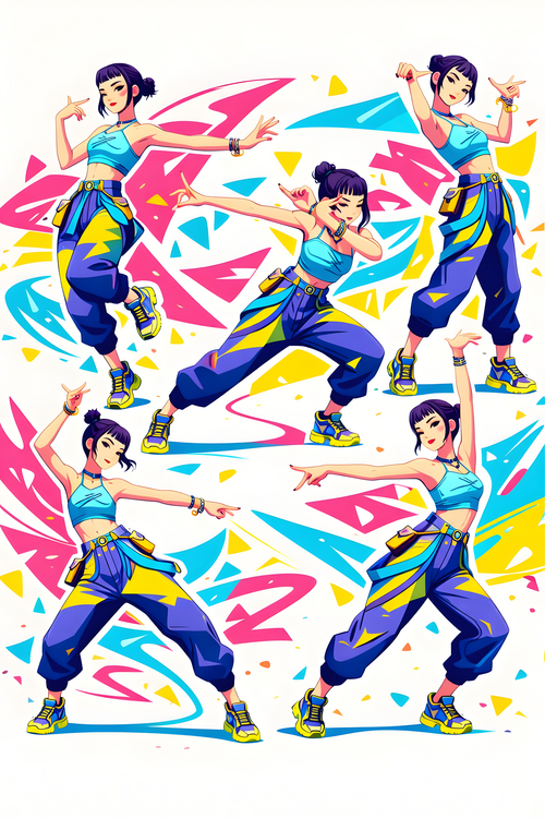 Canvas Print Zoey Choreography Poster – Energetic K-Pop Dance Art Print