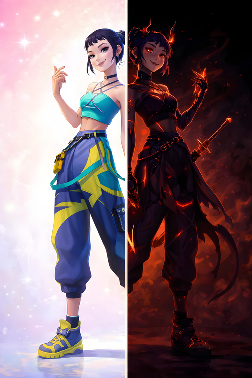 Canvas Print Zoey Split Character Art Print – K-Pop Fantasy Poster