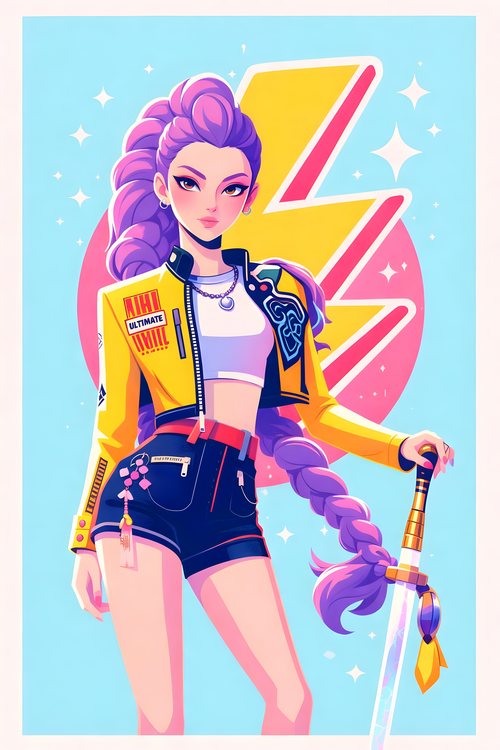 Poster Rumi Symbol Poster – Minimal K-Pop Character Art Print