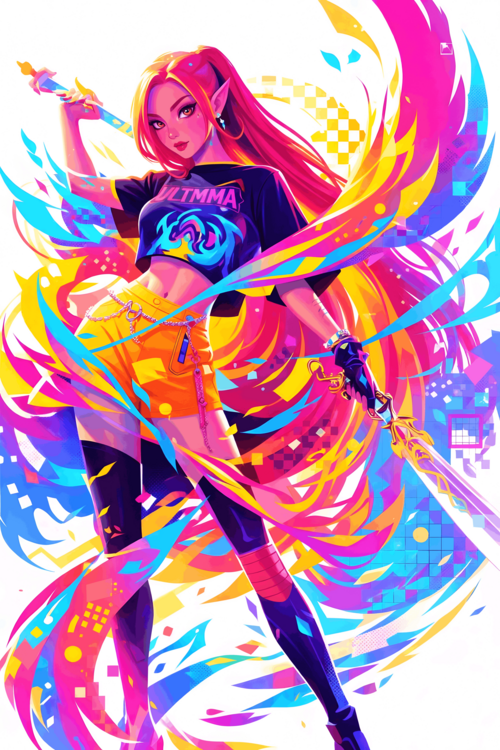 Canvas Print Mira Power Aura Artwork – Bold K-Pop Illustration Poster