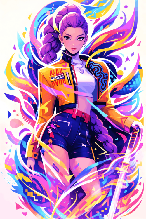 Canvas Print Rumi Energy Aura Poster – K-Pop Fantasy Art Print