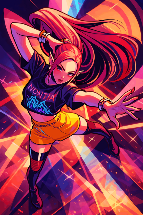 Bilde på lerret Mira Overhead Dance Artwork – Dynamic K-Pop Poster