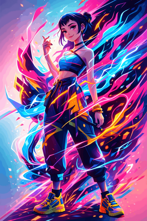 Plakat Zoey Aura Effect Poster – Vibrant K-Pop Idol Art Print