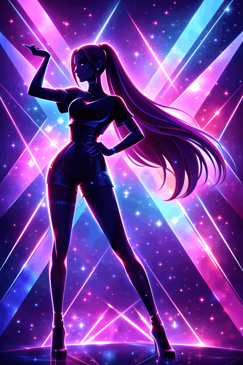 Plakat Mira Silhouette Performance Poster – K-Pop Stage Art Print