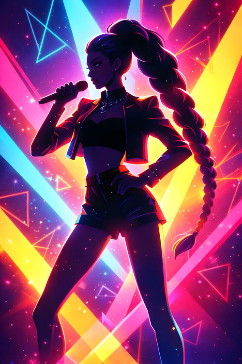 Bilde på lerret Rumi Stage Light Poster – Minimal K-Pop Performance Art
