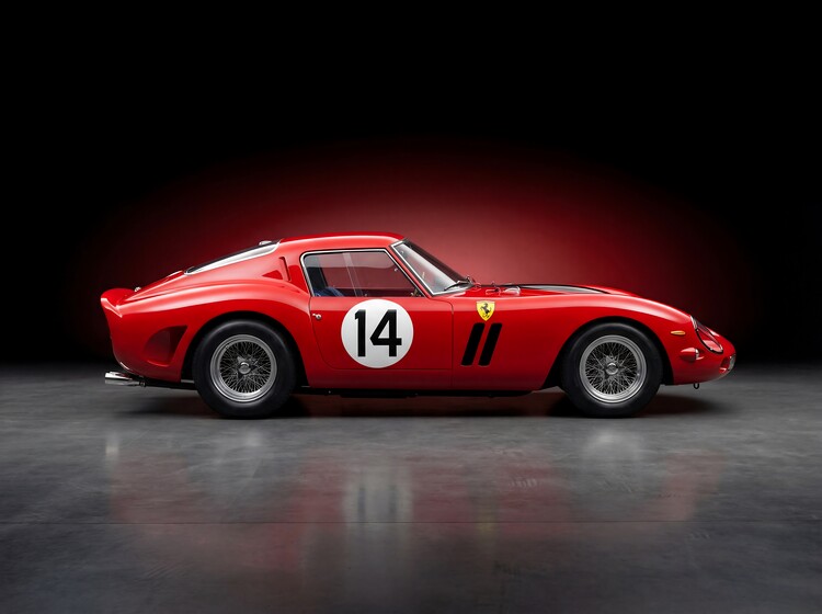 Poster Ferrari 250 GTO #14 - Red Vintage Racing Side View