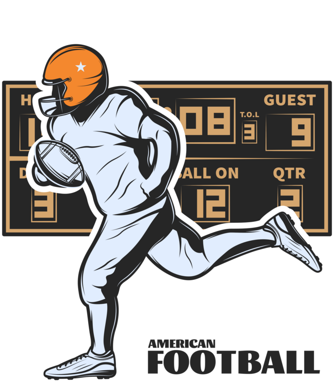 Tričko Retro American Football Player