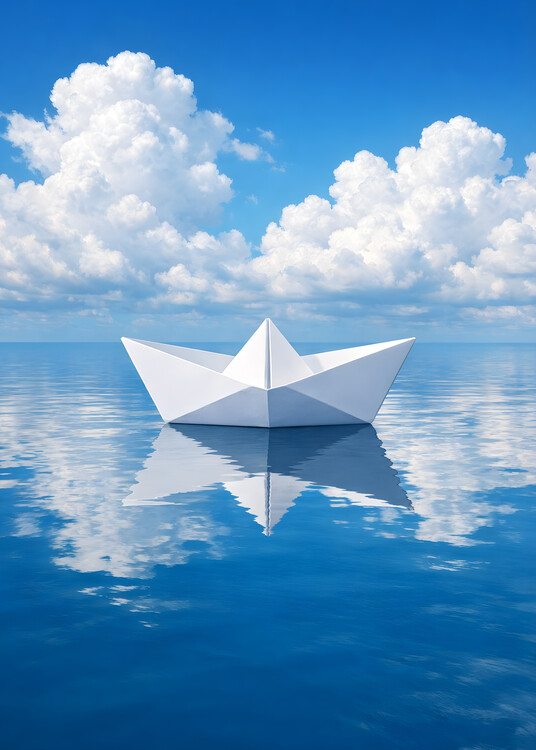 Juliste Paper boat Landscape