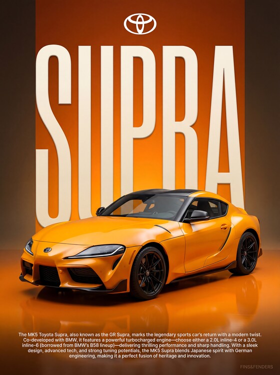 Canvas-taulu Toyota Supra Mk5: Heritage & Innovation