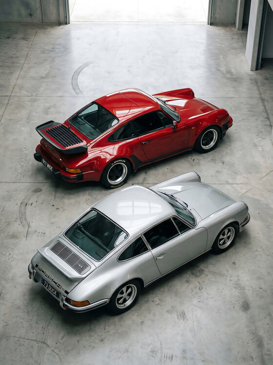 Poster Classic Porsche 911 In Red and Silver