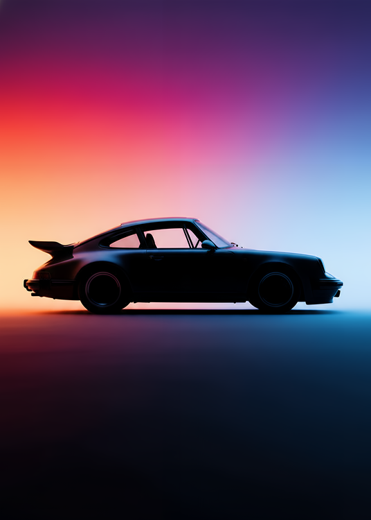 Plakat Vintage 911 Neon Gradient