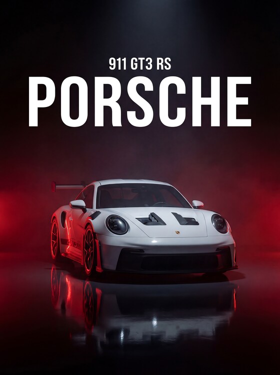 Plakat Porsche 911 GT3 RS in White: High-Performance
