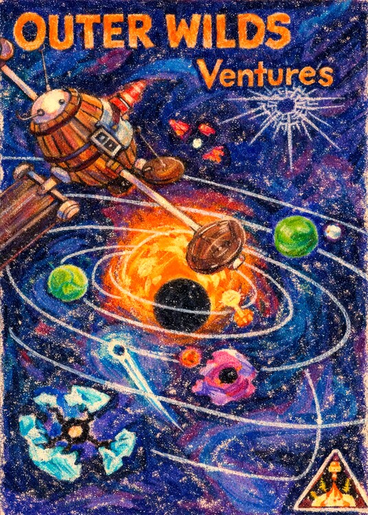 Poster Crayon-Style Space Gaming Poster