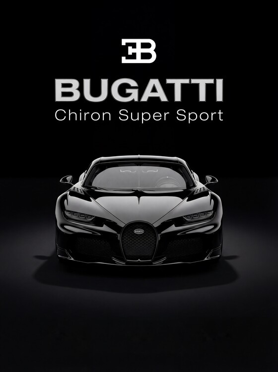 Poster Bugatti Chiron Super Sport: Front-Facing Studio View