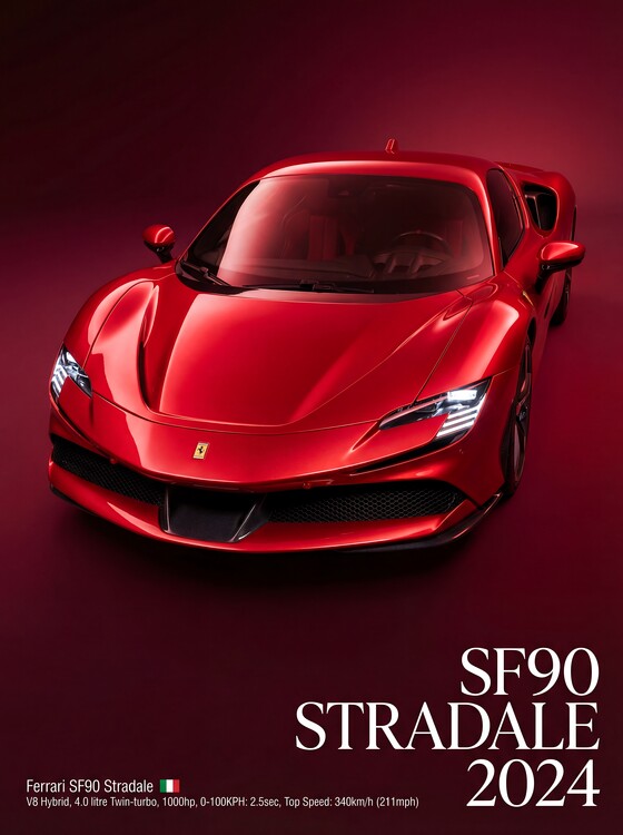 Canvas-taulu 2024 Ferrari SF90 Stradale: High-Angle Front View