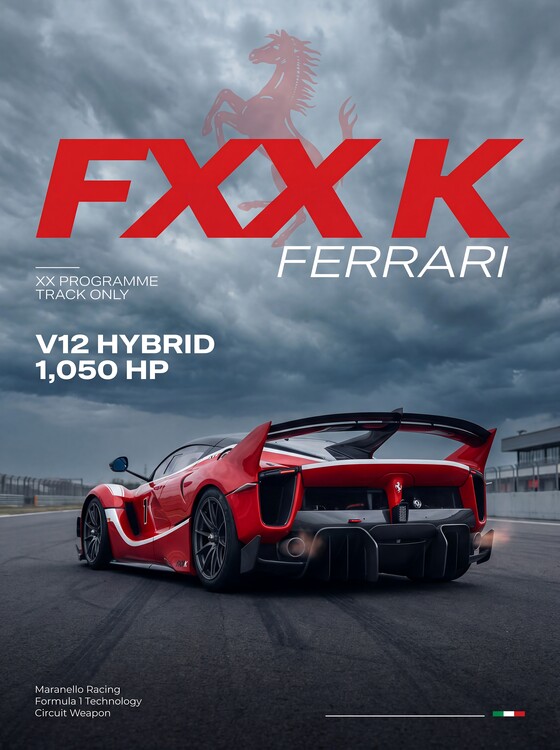 Juliste Ferrari FXX K Red V12 Hybrid Hypercar