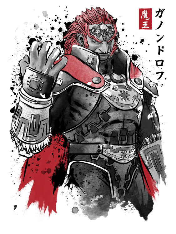 Plakát The evil king sumi e