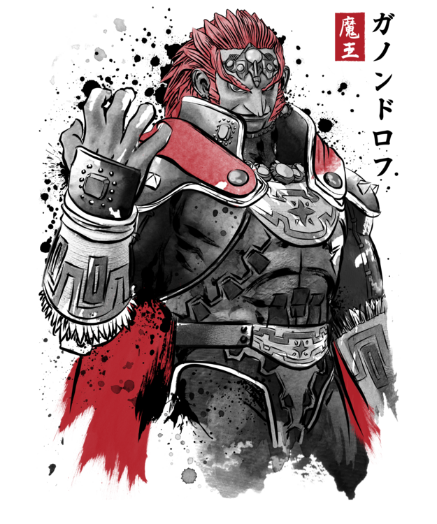 T-Shirt The evil king sumi e