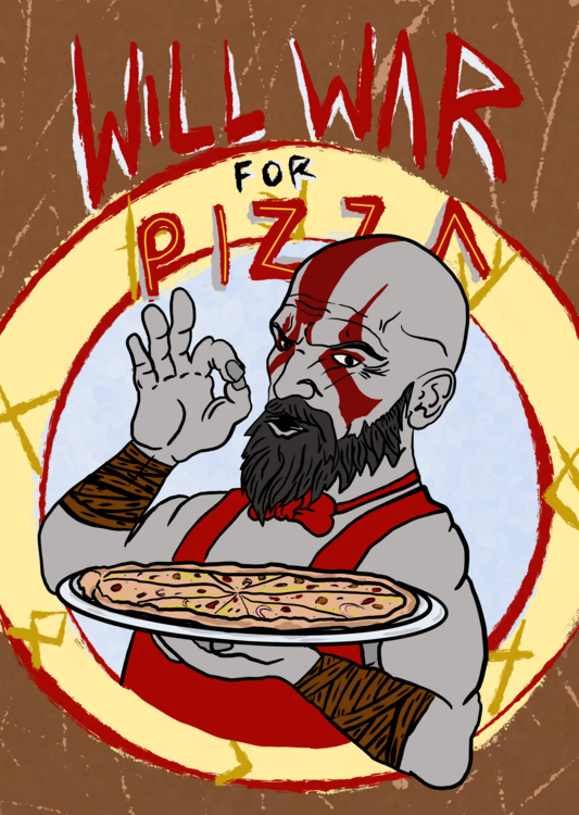 Obraz na płótnie Kratos; Will War for Pizza