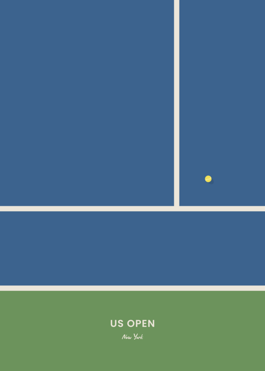 Tablou pe pânză The US Open Minimalist Tennis Court