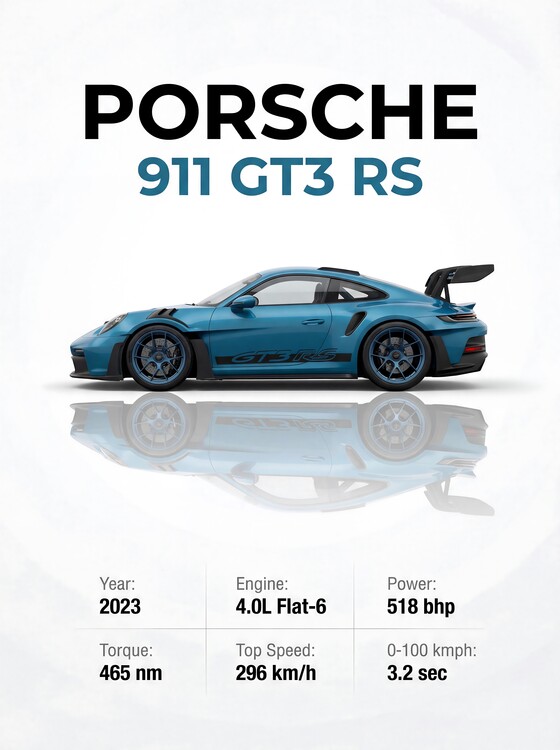 Poster Porsche 911 GT3 RS: 2023 High-Performance