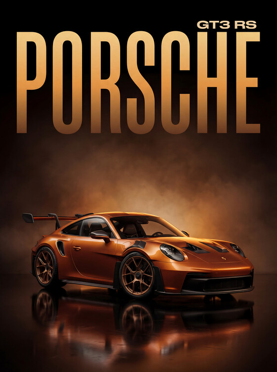 Poster Porsche GT3 RS Metallic Orange