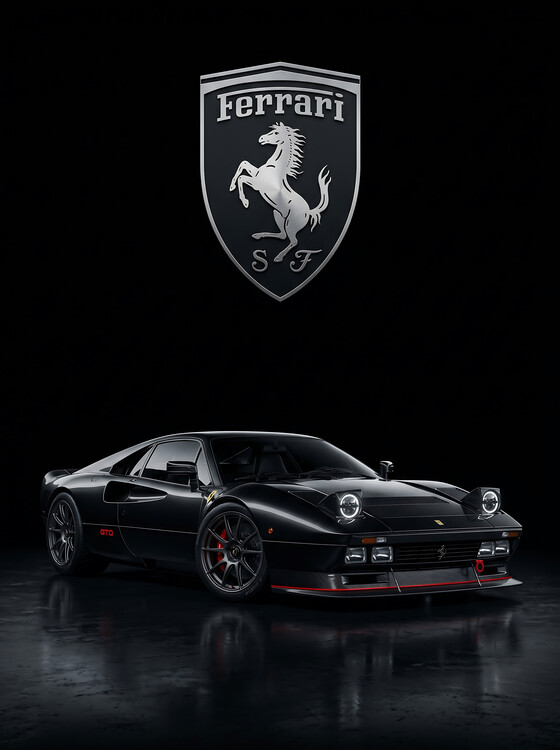 Canvas-taulu Ferrari 288 GTO | Minimalist Black Design