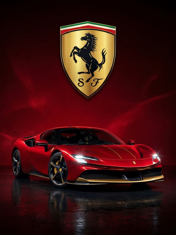 Canvas-taulu Ferrari SF90: Stradale Excellence in Rosso Corsa