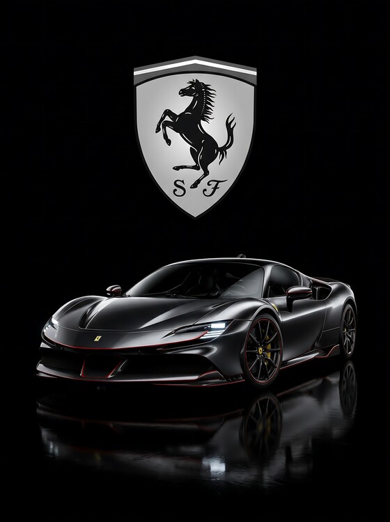 Canvas-taulu Ferrari SF90 Stradale: Sleek Matte Black