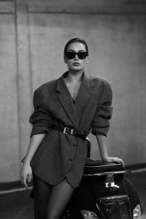 Poster Vespa Fashion Model on Parking YSL Poster