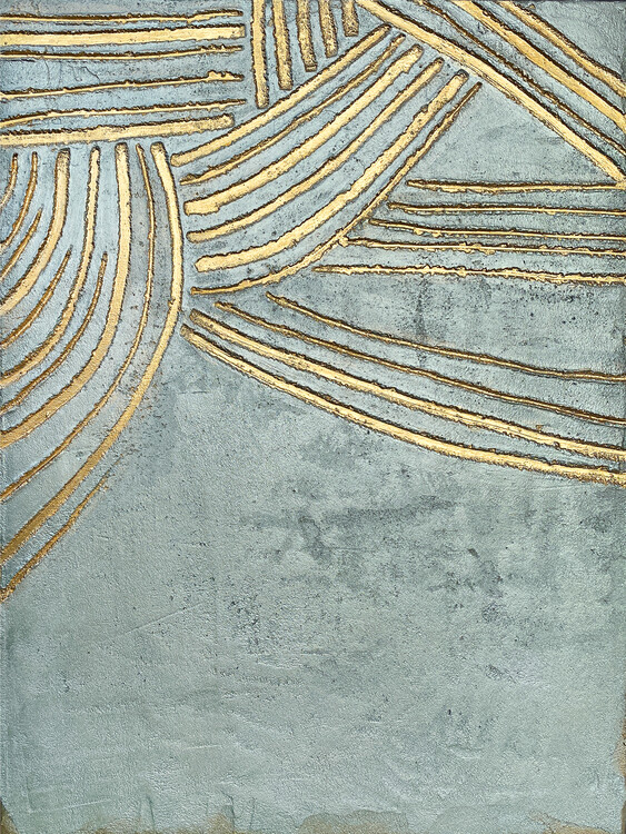 Obraz na plátně Flowing Gold Lines