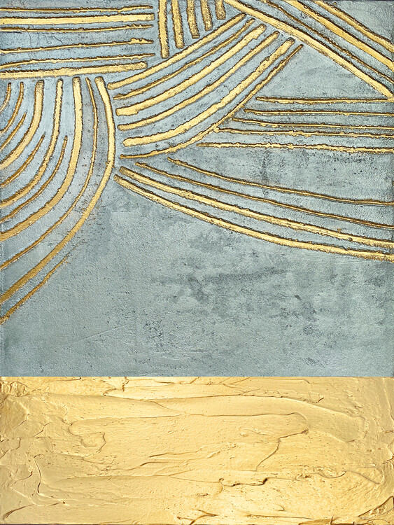 Plakát Textured Gold Waves