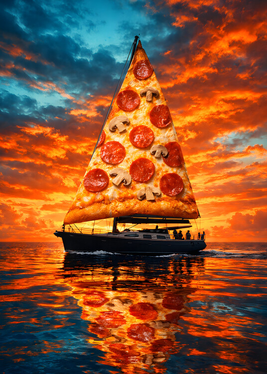 Плакат pizza sailboat