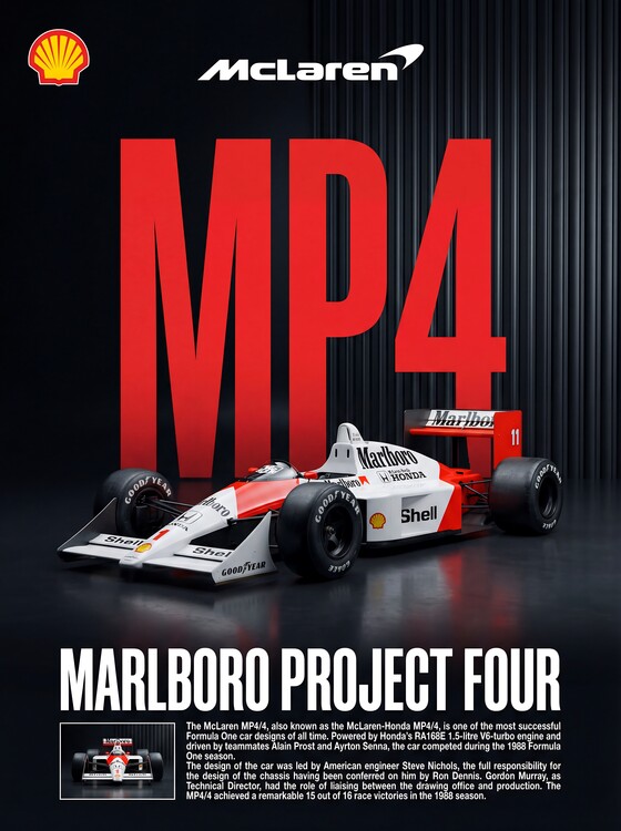 Plakát McLaren MP4/4 Formula 1 | 1988 Championship Winning