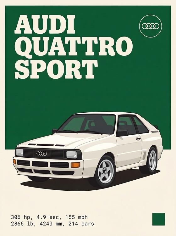 Obraz na plátně Audi Quattro Sport Classic Rally Car